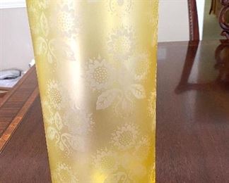Yellow glass vase