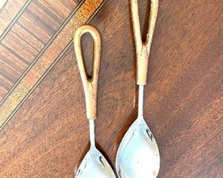 Copper-handled salad servers