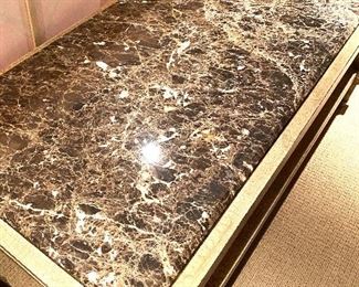 Granite coffee table with faux-finished trim