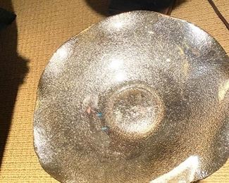 Large silver glass bowl