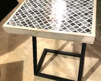 Contemporary inlaid Z end table