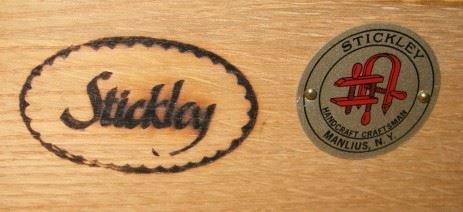 Stickley File Drawer Brand and Label