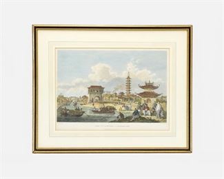 G. Nichol "View of the Suburbs of a Chinese City" Framed Engraving