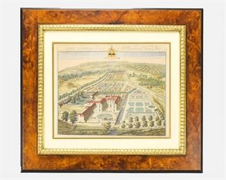 A Fine Original Large Antique Print By Johannes Kip