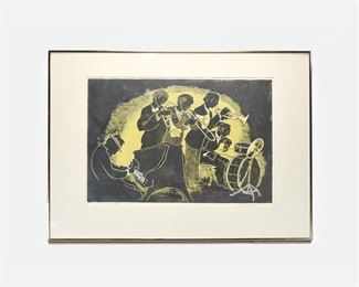 Lita Ash "Basin Street Blues" Framed New Orleans Etched Print