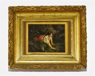 Victor Schivert Original 19thC Oil on Wood Panel Painting