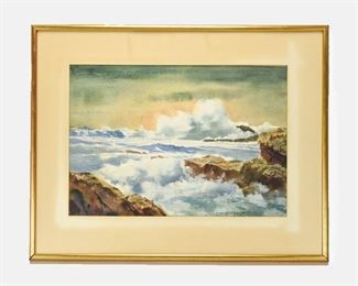 Lester Jay Stone "Cape St Vincent" 1967 Watercolor Painting