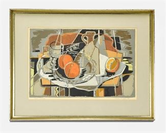 Mary Frances Doyle "Texas Oranges" Cubist Silkscreen Print