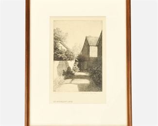 Albert Winslow Barker "213 Annisquanna Lane" Etching Print