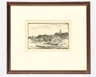 Early Signed Thomas Nason Original Framed 1924 Wood Engraving