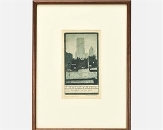 Original Hubert Morley "From My Window" Signed Chicago Etching