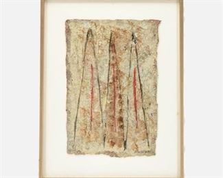 Pierre Marie Brisson Small Abstract Mixed Media Painting