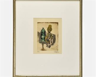 Johnny Friedaender "I Think All" Framed Aquatint Etching #2