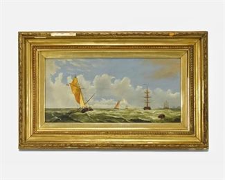 Unsigned Seascape Oil Painting Masterpiece 19thC Antique