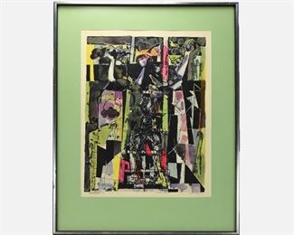 Abraham Rattner "Window Cleaner" Signed Abstract Lithograph Print