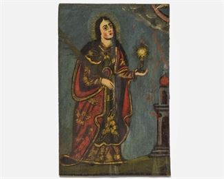 "St. Clair of Assisi" Religious Christian Icon Painting on Wood