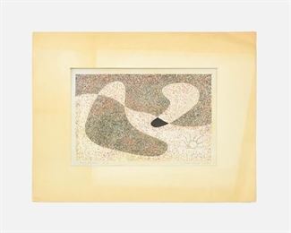 Signed 1952 MCM Lithograph by Clyde Wood "Flat Shapes"