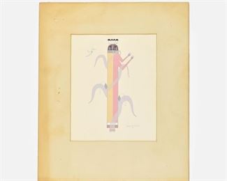 Gerald Nailor "Corn and Rainbow" Gouache on Paper