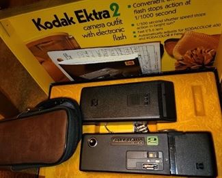 Vintage Kodak Ektra 2 Camera W/ Box & Equipment