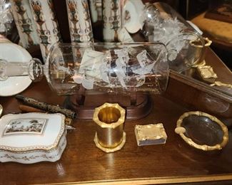 Assorted Curio Cabinet Contents (China, Crystal, Figurines, Etc.)