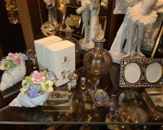 Assorted Curio Cabinet Contents (China, Crystal, Figurines, Etc.)