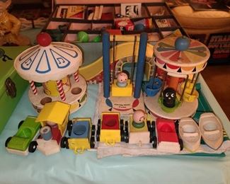 Vintage Fisher Price Amusement Park Playset