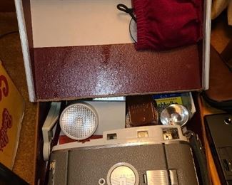 Vintage Polaroid Camera W/ Case & Equipment