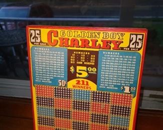 Antique Golden Boy Charley Punch Board Game (2 Available. UN-USED!)