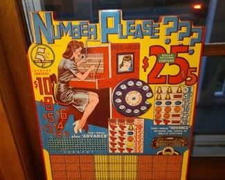 AMAZING ANTIQUE "NUMBER PLEASE" PUNCH BOARD GAME (UN-USED!)