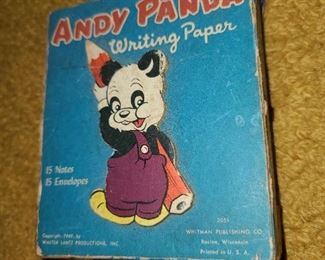 Vintage Andy Panda Writing Paper In Box