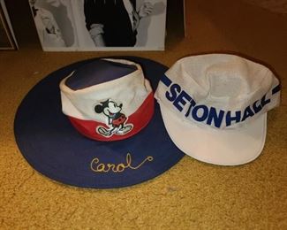 Vintage Disney World Sun Hat & Seton Hall Baseball Hat