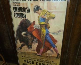 Bull Fighting Framed Poster