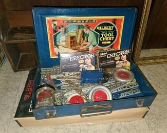 Vintage Erector Set In Box W/ Parts & Instructions