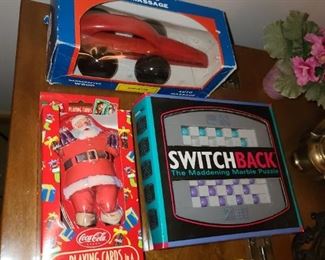 Coca Cola Santa Tin W/ Playing Cards