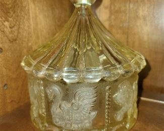 Goebel Glass Carousel Cookie Jar/Candy Container