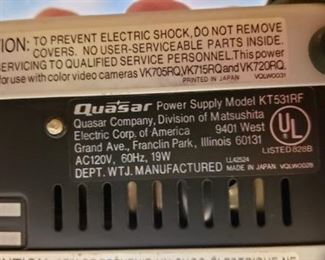 Quasar Model #VA610RQ Video Cassette Recorder in Case with Power Supply Model# KT531RF Owners Manual & More Call
