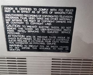 Quasar Model #VA610RQ Video Cassette Recorder in Case with Power Supply Model# KT531RF Owners Manual & More Call