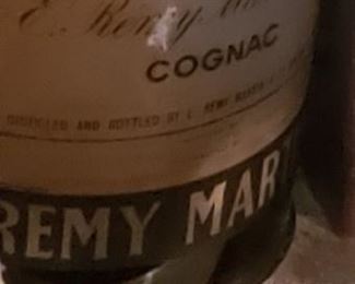 Vintage Tall Remy Martin Bottle with Stopper & Wooden Caddy Call