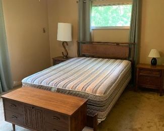 MCM bedroom includes matching 
Headboard, footboard, dresser with mirror, chest, 2 night stands …. All pieces sold separately 