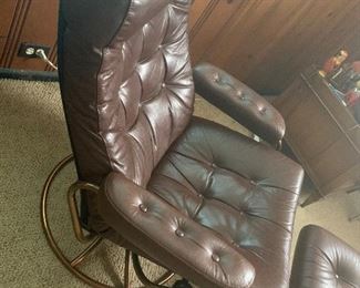 Vintage Ekornes style chair and ottoman 