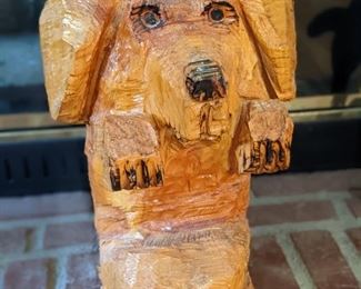 Hand-carved Folk Art Dog