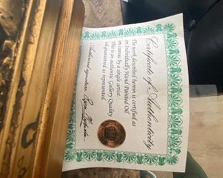 Certificate for Oil Painting