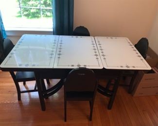 1940’s Enamel Extension Table with original chairs
