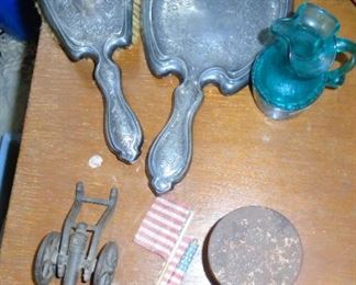 PLATED SILVER BRUSH &  MIRROR