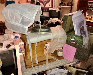 Antique Amish bonnet ironing stand
