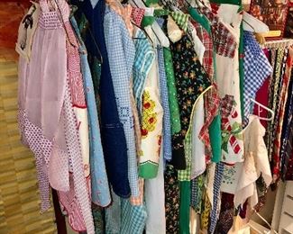 Amazing collection (dozens!) of vintage hand made aprons.