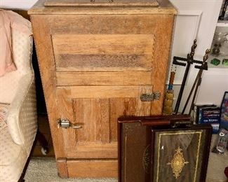 Antique oak icebox