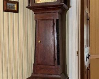 antique cherry tall case clock
