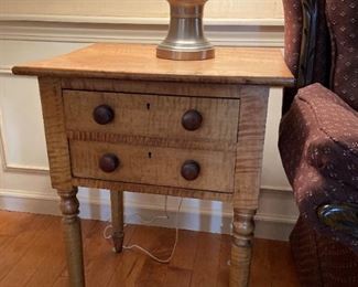 very nice antique birds eye maple stand