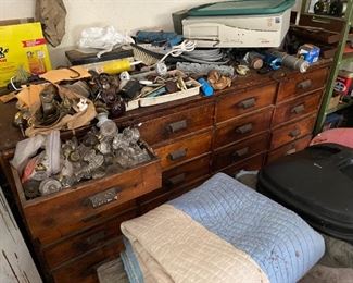 great old work chest  ~16 drawer